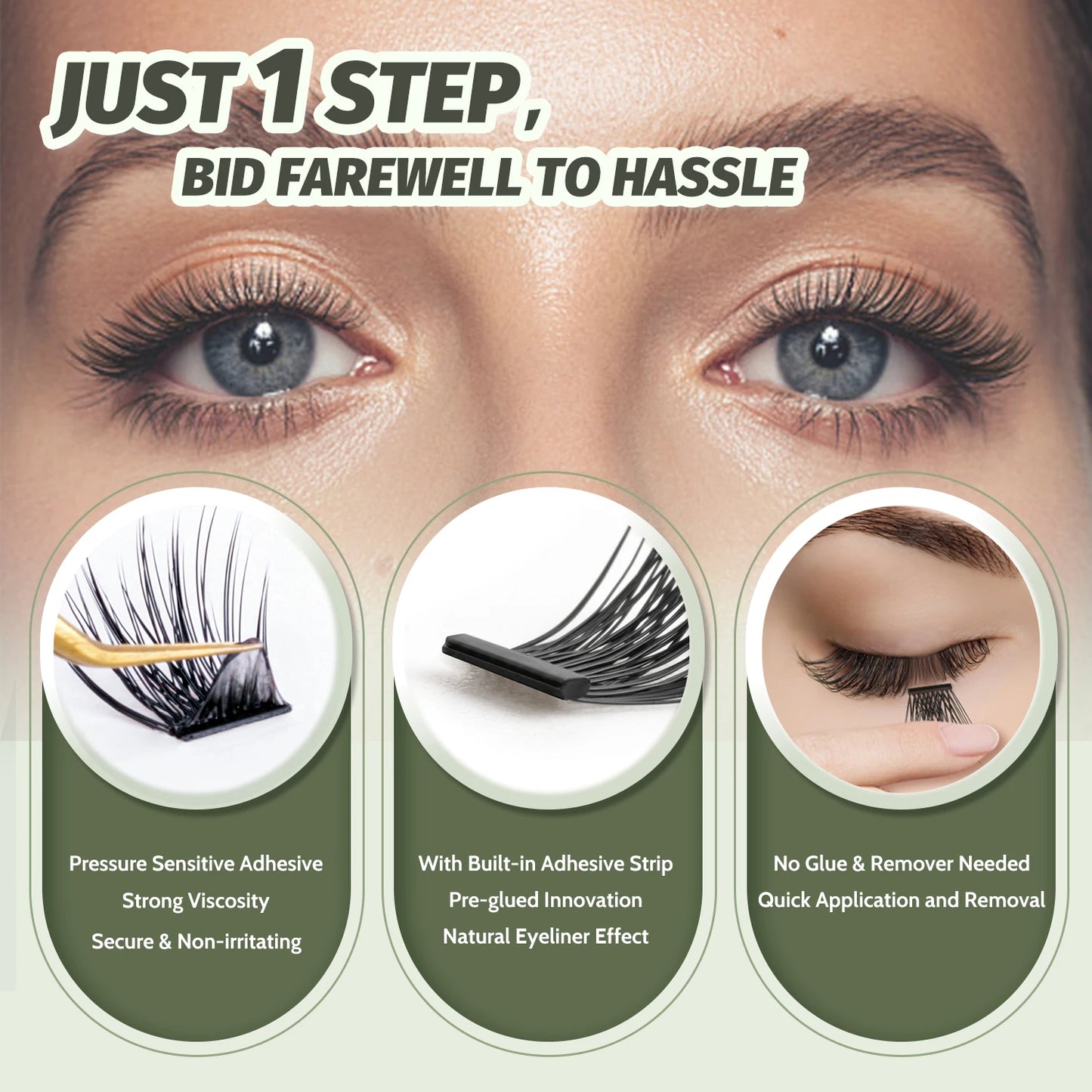 One-Step Eyelashes(Pre-glued and self-adhesive)：Gipsy