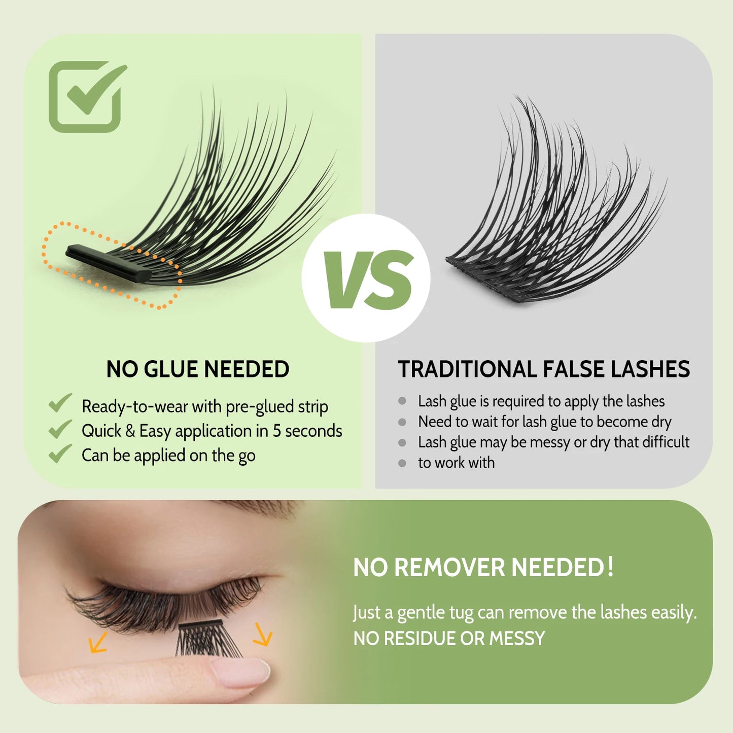 One-Step Eyelashes(Pre-glued and self-adhesive)：Gipsy